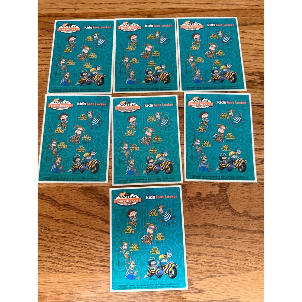 Vintage 2002 Wild Thornberrys Movie Kids Foot Locker Sticker Sheets Lot of 7